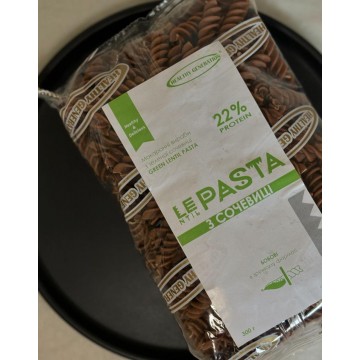 Макарони без глютену "LEntil PASTA" з зеленої сочевиці "Fusilli" спираль 300 г ТМ Healthy Generation