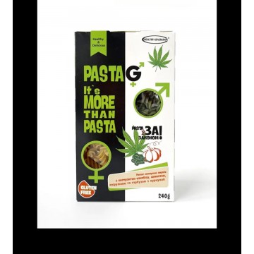 Макарони без глютену "PASTA G" каннабіс, спируліна, гарбуз, шпінат "Fusilli" спираль 240 г, Healthy Generation