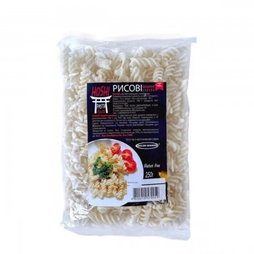 Макарони Pasta Fusilli Hoshi рисові без глютену 250 г ТМ Healthy Generation